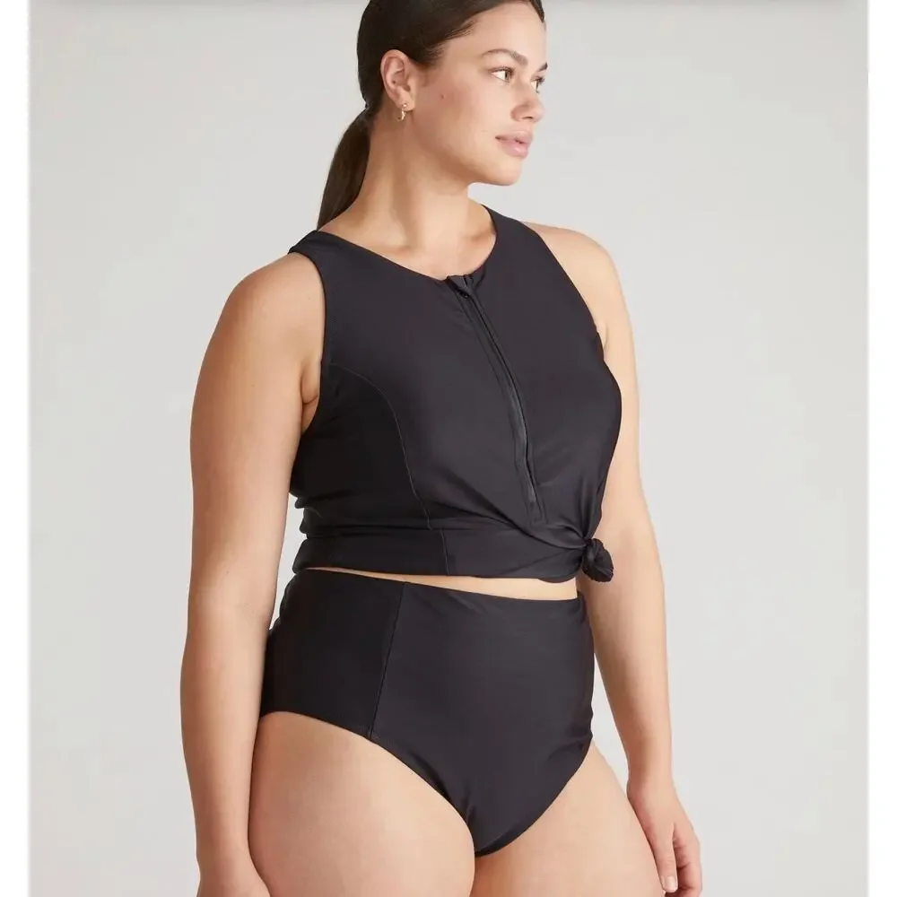 NWT Universal Standard High Waist Black Bikini Swim Bottoms Small (US 14-16)